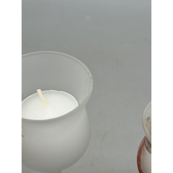 L. E. Smith Set of 3 Candle Votive Holders Baby & Angels Christmas Frosted Glass - Picture 5 of 10